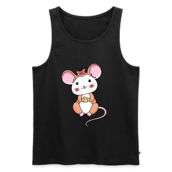 Maus Tiere Käse Fantasy Kinder Comic Cartoon - Männer Premium Bio Tank Top - Schwarz - Vorne - AI Model Male 178 light (178cm)