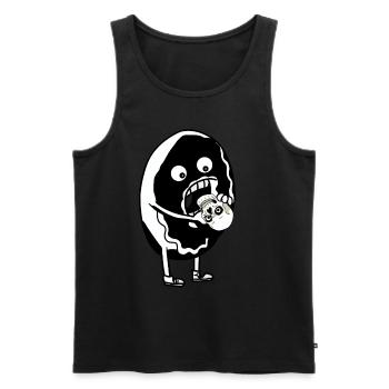 DONUT HORROR DARK GRUFTI GOTHIC SKULL DARK - Männer Premium Bio Tank Top - Schwarz - Vorne - AI Model Male 178 light (178cm)