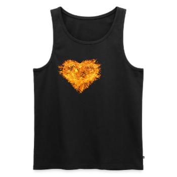 Flame Heart - Men's Premium Organic Tank Top - black - Front - AI Model Male 178 light (178cm)