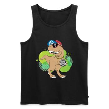 trex dino drôle drôle de handball - Débardeur bio Premium Homme - noir - Devant - Michal (187cm)