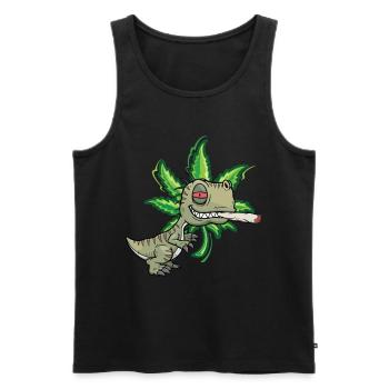 cool funny cannabis thc stoner dino - Men's Premium Organic Tank Top - black - Front - Michal (187cm)