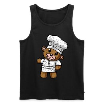 Teddy Comic Drawing in Retro Vintage 80s 90s - Men's Premium Organic Tank Top - black - Front - AI Model Male 178 light (178cm)