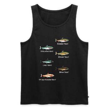 Pêche au poisson | Idée cadeau pêche de poissons - Débardeur bio Premium Homme - noir - Devant - AI Model Male 178 light (178cm)