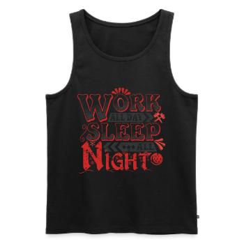 Hart arbeiten entspannt schlafen - Männer Premium Bio Tank Top - Schwarz - Vorne - AI Model Male 178 light (178cm)