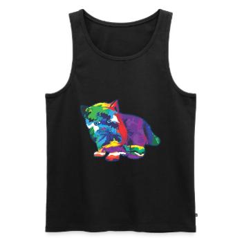 Baby cat in bright colors Fantasy - Men's Premium Organic Tank Top - black - Front - Michal (187cm)