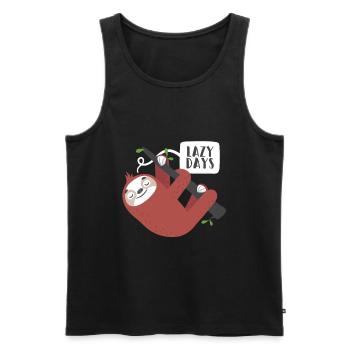 Sloth - Lazy Days - cozy gift - Men's Premium Organic Tank Top - black - Front - Michal (187cm)