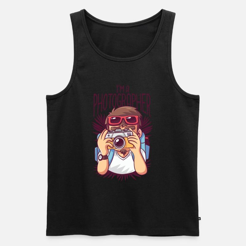 Fotograf Karikatur - Illustrations Geschenk - Männer Premium Bio Tank Top - undefined