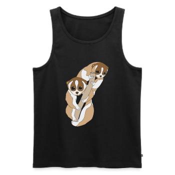Plumploris - Männer Premium Bio Tank Top - Schwarz - Vorne - AI Model Male 178 light (178cm)
