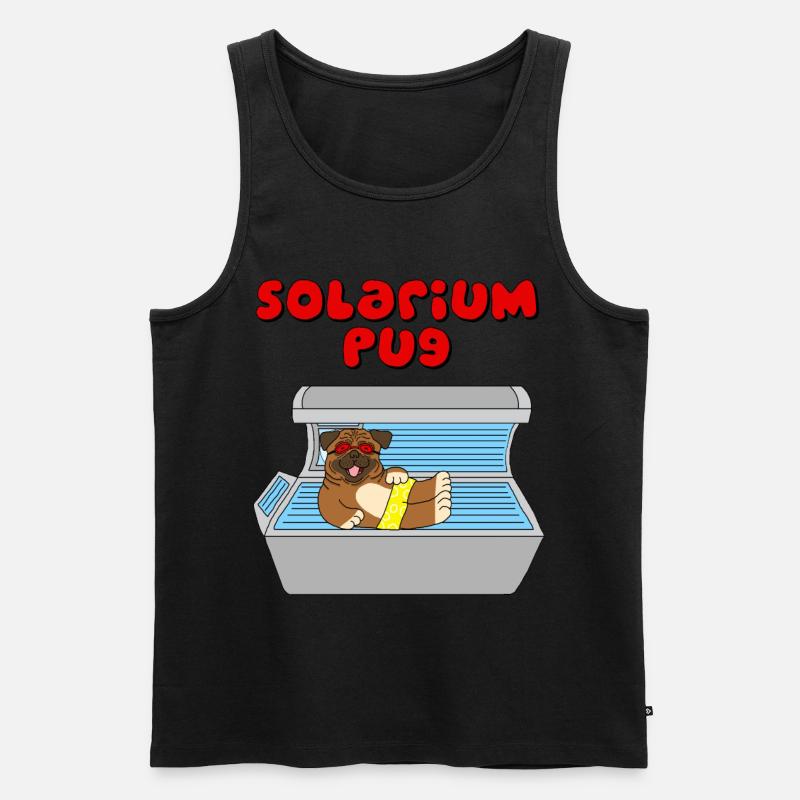 solarium mops pug - Männer Premium Bio Tank Top - Schwarz
