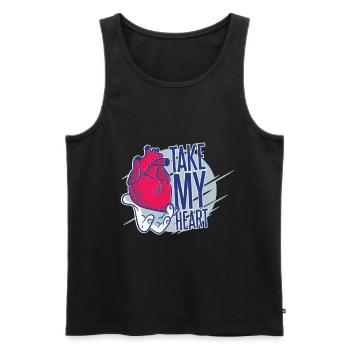 Ich schenke dir mein Herz - Romantisches Geschenk - Männer Premium Bio Tank Top - Schwarz - Vorne - AI Model Male 178 light (178cm)