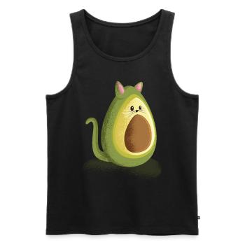 Avocado Chat - Cadeau des chats drôles - Débardeur bio Premium Homme - noir - Devant - Michal (187cm)