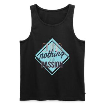 Doing nothing is my passion - Men's Premium Organic Tank Top - black - Front - AI Model Male 178 light (178cm)