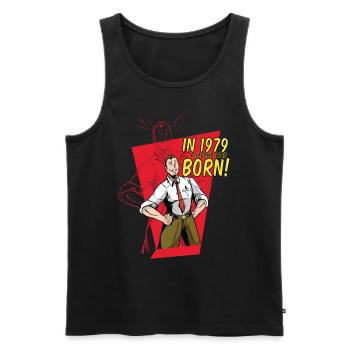 1979 wurde eine Legende geboren - Männer Premium Bio Tank Top - Schwarz - Vorne - Michal (187cm)
