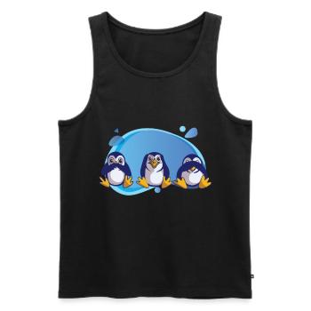 pinguin - Männer Premium Bio Tank Top - Schwarz - Vorne - Michal (187cm)