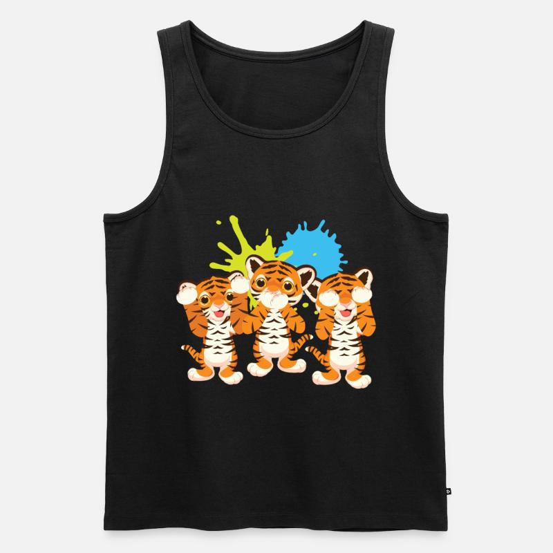 tiger - Männer Premium Bio Tank Top - Schwarz