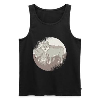 Süße Wolf Familie - Männer Premium Bio Tank Top - Schwarz - Vorne - Michal (187cm)
