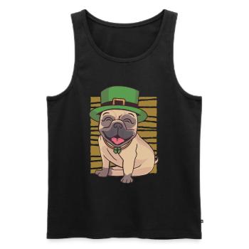 Carlin du jour de la Saint-Patrick (irlandais) - Débardeur bio Premium Homme - noir - Devant - AI Model Male 178 light (178cm)