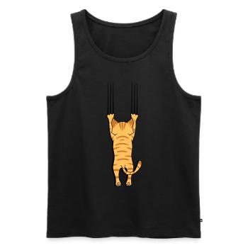 Chat avec des griffes - Débardeur bio Premium Homme - noir - Devant - Michal (187cm)