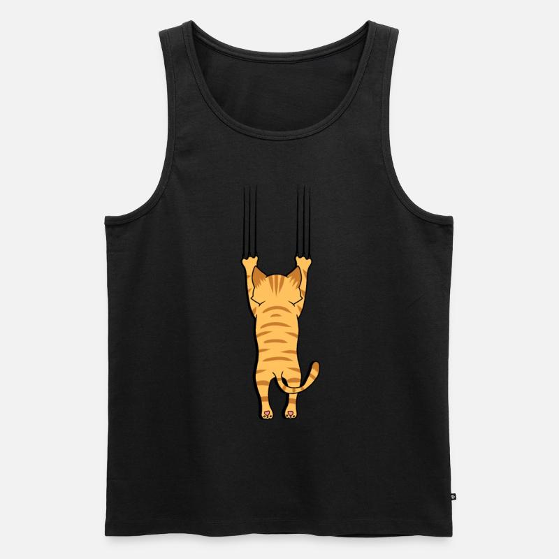 Katze mit Krallen - Männer Premium Bio Tank Top - Schwarz