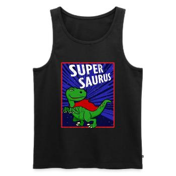 Superheld T-Rex Dinosaurier Tier Geschenkidee - Männer Premium Bio Tank Top - Schwarz - Vorne - AI Model Male 178 light (178cm)
