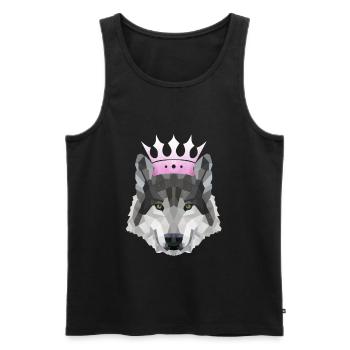 Krone POLYGON WOLF Husky Wölfe Rudel - Männer Premium Bio Tank Top - Schwarz - Vorne - AI Model Male 178 light (178cm)