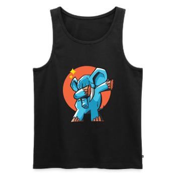 Tamponner l'éléphant - Débardeur bio Premium Homme - noir - Devant - Michal (187cm)
