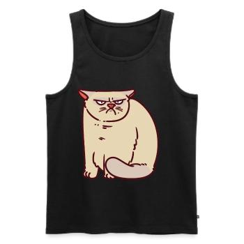 Montag Morgen Genervte Katze Demotiviert genervt - Männer Premium Bio Tank Top - Schwarz - Vorne - AI Model Male 178 light (178cm)