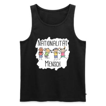 Nationalität Mensch - Anti Rassismus - Diversity - Männer Premium Bio Tank Top - Schwarz - Vorne - AI Model Male 178 light (178cm)