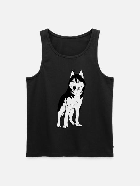 Husky Dog - Men's Premium Organic Tank Top - black