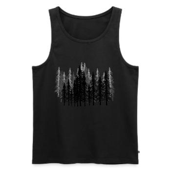 Mystischer gruseliger Wald Horror Halloween Tanne - Männer Premium Bio Tank Top - Schwarz - Vorne - AI Model Male 178 light (178cm)