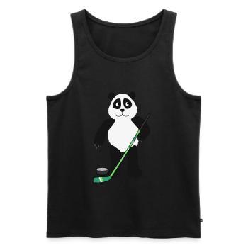 Panda Panda Bear Hockey sur glace Puck Hockey Enfants - Débardeur bio Premium Homme - noir - Devant - Michal (187cm)