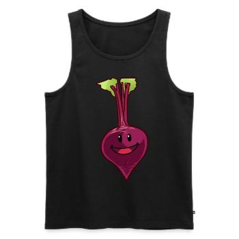 Rübe Rote Beete Gemüse Vegan Veganer Nahrung - Männer Premium Bio Tank Top - Schwarz - Vorne - AI Model Male 178 light (178cm)
