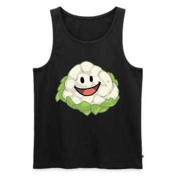 Chou-fleur Chou Légumes Végétalien Sain - Débardeur bio Premium Homme - noir - Devant - AI Model Male 178 light (178cm)