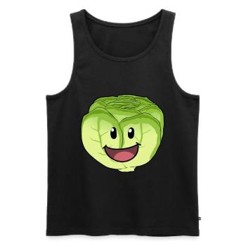 Légume végétalien - Débardeur bio Premium Homme - noir - Devant - AI Model Male 178 light (178cm)