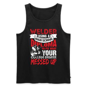 Welding Welding Welding Welding Diploma - Men's Premium Organic Tank Top - black - Front - Michal (187cm)