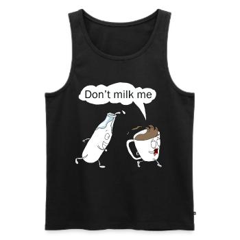 funny coffee milk gift shirt - Men's Premium Organic Tank Top - black - Front - Michal (187cm)