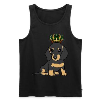 Teckel race chien chiens animaux animaux roi - Débardeur bio Premium Homme - noir - Devant - Michal (187cm)