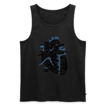 Anatomie Herz Krankenschwester Arzt Geschenk - Männer Premium Bio Tank Top - Schwarz - Vorne - Michal (187cm)