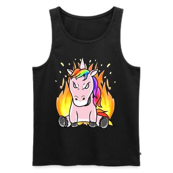 Licorne Licornes Horreur Diable Démon Halloween - Débardeur bio Premium Homme - noir - Devant - Michal (187cm)