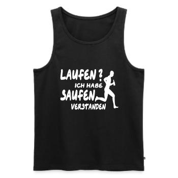 Laufen Rennen Bier Alkohol Witzig Lustig Saufen - Männer Premium Bio Tank Top - Schwarz - Vorne - AI Model Male 178 light (178cm)