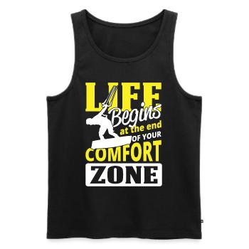 Kitesurfer Comfort Zone Kiten Kiteboard Kiter Kite - Débardeur bio Premium Homme - noir - Devant - AI Model Male 178 light (178cm)