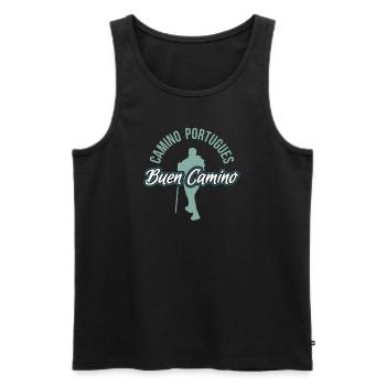 Buen Camino Portugues - Männer Premium Bio Tank Top - Schwarz - Vorne - AI Model Male 178 light (178cm)