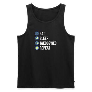 Pilger auf dem Jakobsweg. - Männer Premium Bio Tank Top - Schwarz - Vorne - AI Model Male 178 light (178cm)
