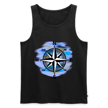 Wind rose compass maritime seafaring - Men's Premium Organic Tank Top - black - Front - Michal (187cm)
