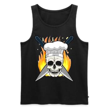 Chef Cuisine Chef Chef Professions - Débardeur bio Premium Homme - noir - Devant - AI Model Male 178 light (178cm)