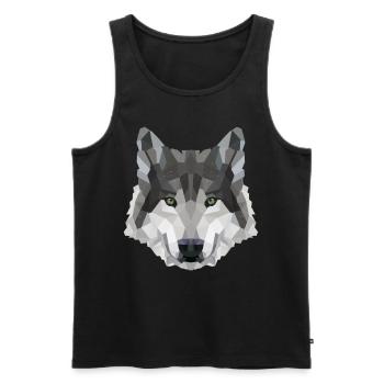 POLYGON WOLF WÖLFE HUSKY RUDEL HUND Rudel - Männer Premium Bio Tank Top - Schwarz - Vorne - AI Model Male 178 light (178cm)