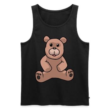 Teddy Ours en peluche Enfants Toddler Ours brun Bébé - Débardeur bio Premium Homme - noir - Devant - Michal (187cm)