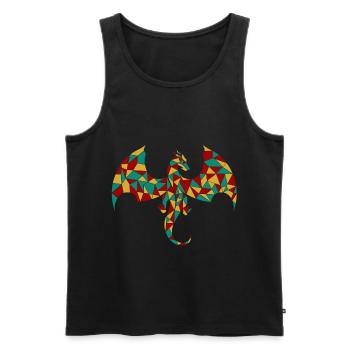 Cadeau de l'horoscope chinois Dragon géométrique - Débardeur bio Premium Homme - noir - Devant - AI Model Male 178 light (178cm)