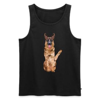 Polygon Schäferhund Hunderasse Rassehund Hund - Männer Premium Bio Tank Top - Schwarz - Vorne - AI Model Male 178 light (178cm)