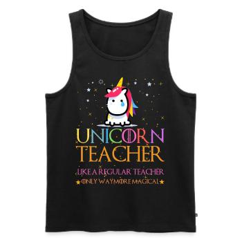 Unicorn Teacher Shirts - Débardeur bio Premium Homme - noir - Devant - Michal (187cm)